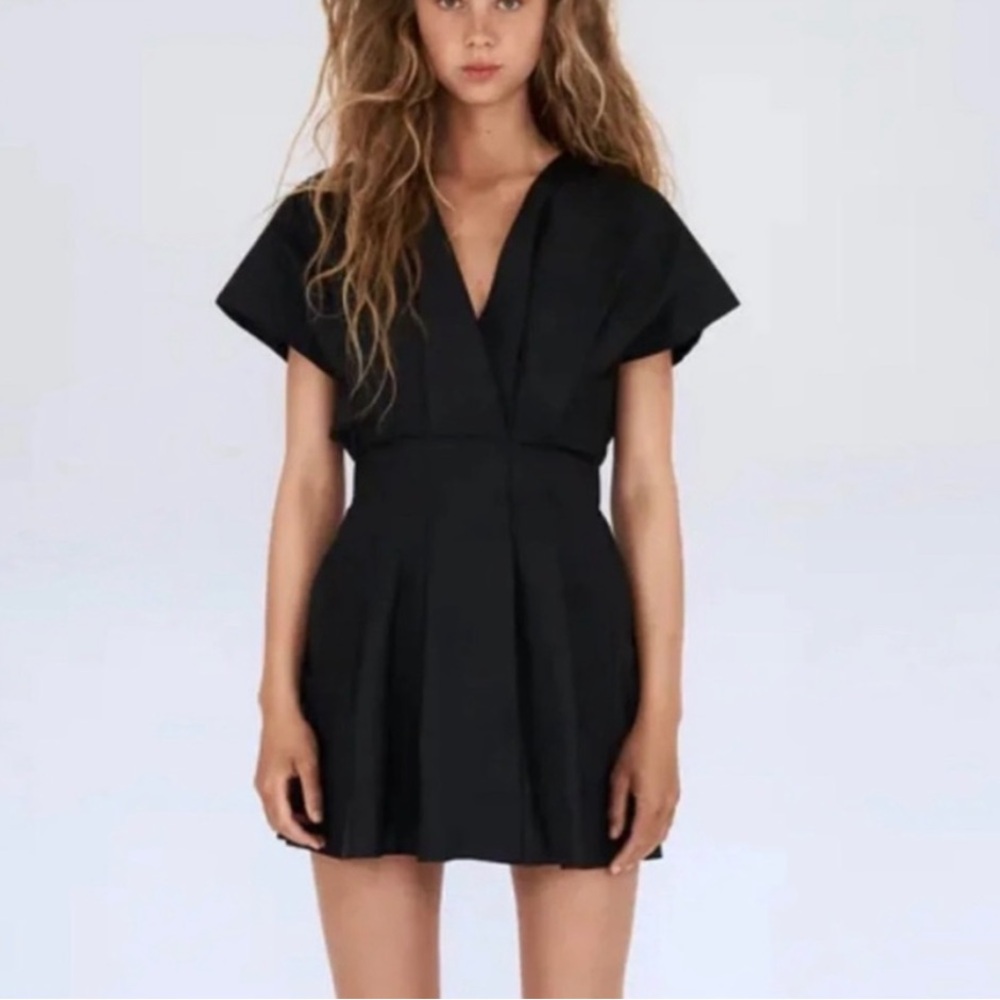 Zara Black Tapered Waist Dress